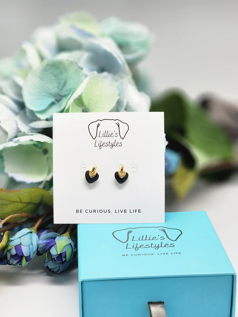 Black Heart Earrings