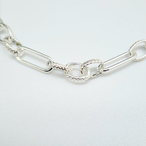 Sterling Silver paper clip and oval linked Bracelet