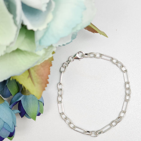 Sterling Silver paper clip and oval linked Bracelet