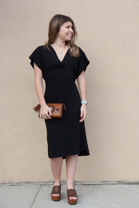 Lillie's Black V-Neck Athleisure Dress for Effortless Style – Lillie's Lifestyles