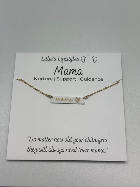 Mama White Bar Necklace
