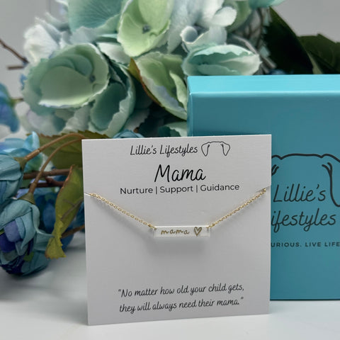 Mama White Bar Necklace