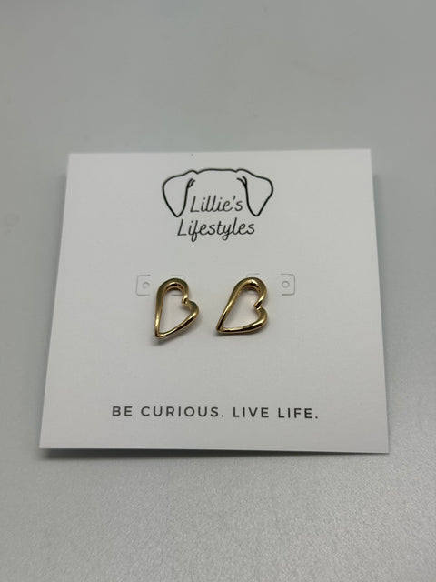 Imperfect Heart Stud Earrings