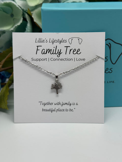 Stainless Steel Family Tree Necklace